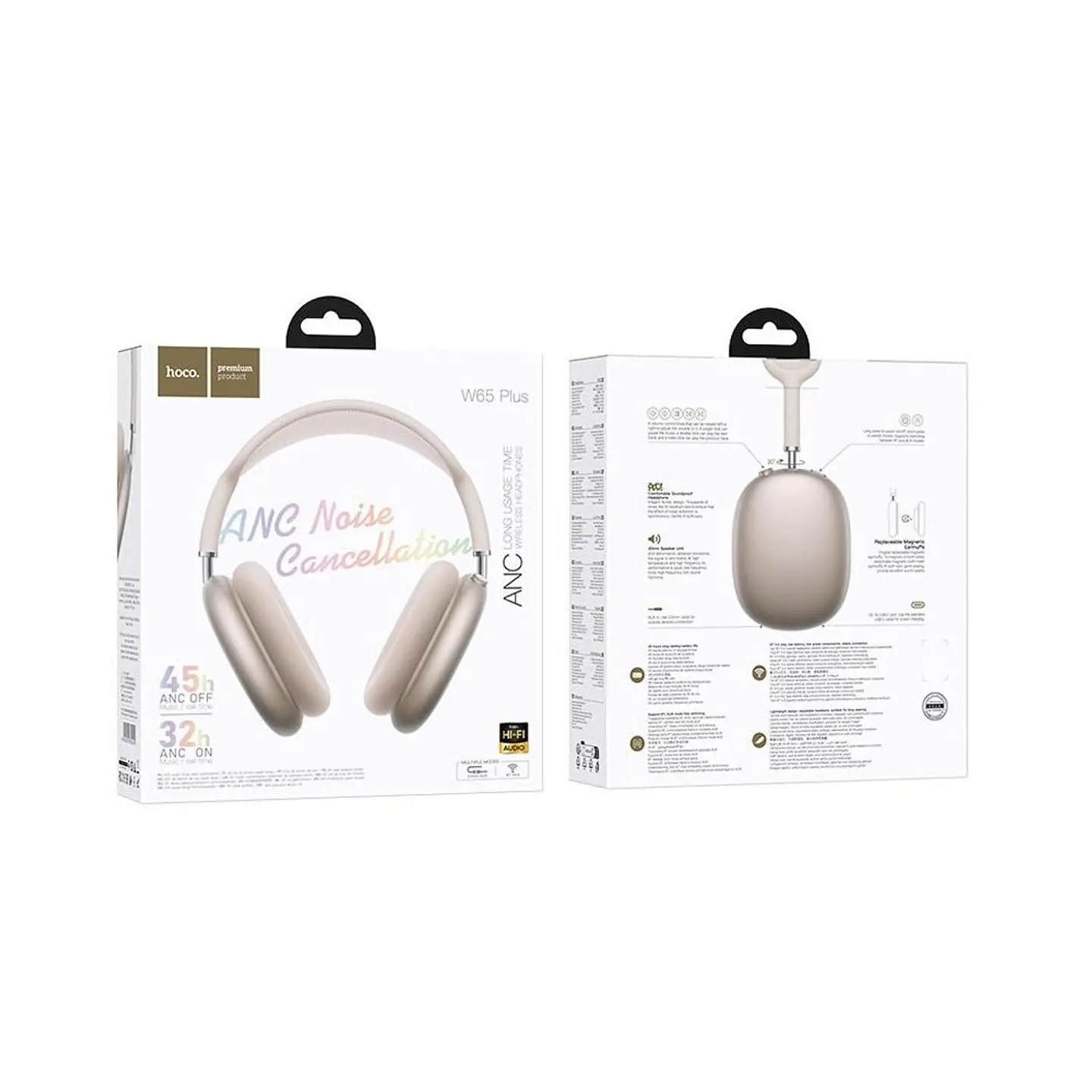 Audífonos Bluetooth HOCO W65 Plus ANC 45 Horas de Batería con Cancelación de Ruido 13
