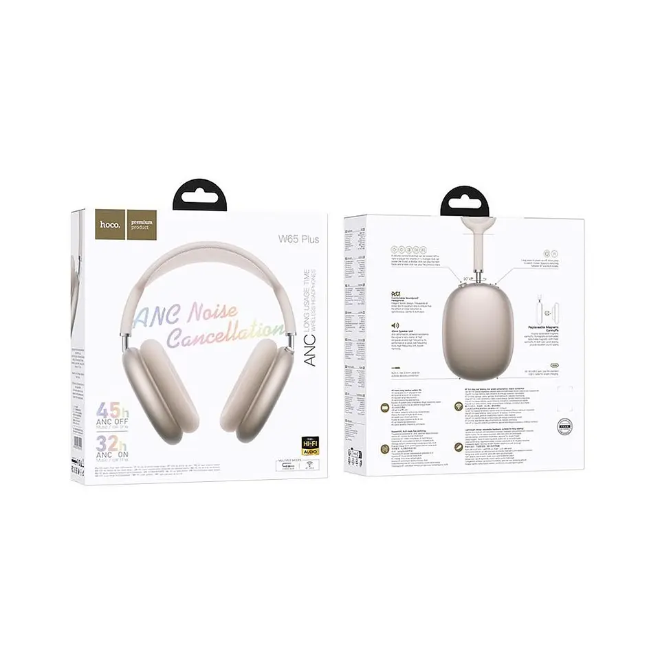 Audífonos Bluetooth HOCO W65 Plus ANC 45 Horas de Batería con Cancelación de Ruido 13