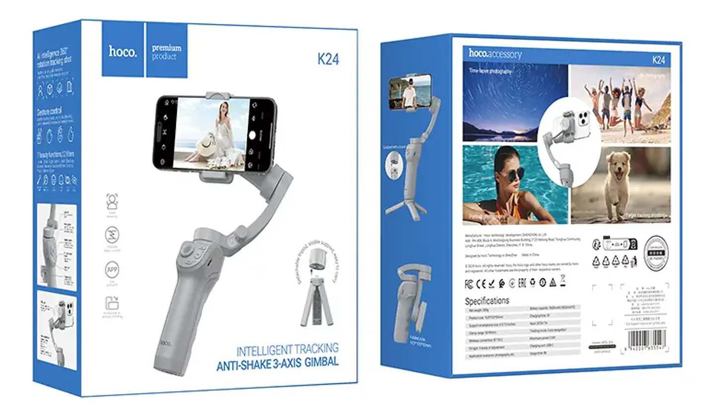 Estabilizador Inteligente HOCO K24 con Seguimiento Facial para Celular 4