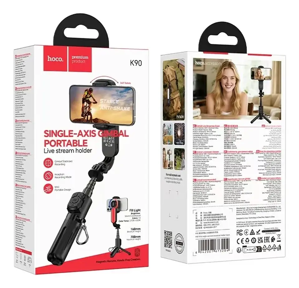 Bastón Selfie Trípode Bluetooth HOCO K90 con Control Remoto Inalámbrico 1