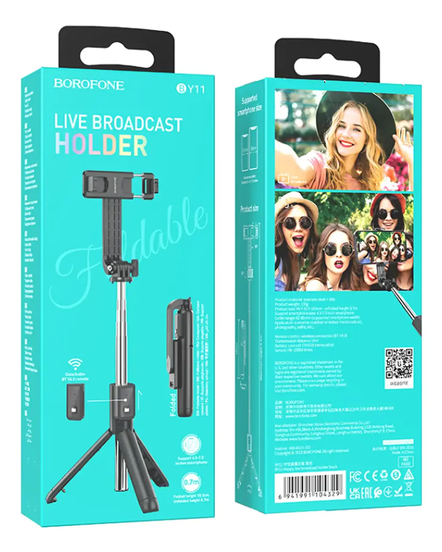 Bastón Selfie Trípode Bluetooth Borofone BY11 con Control Remoto 2