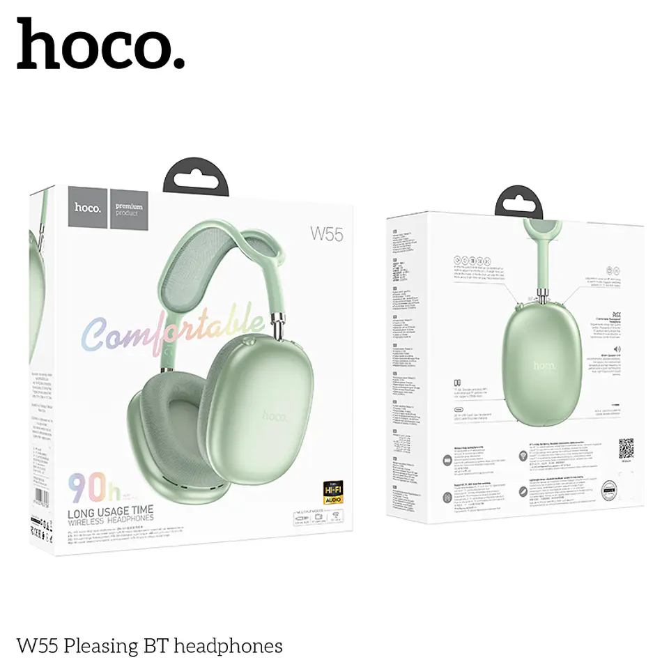 Audífonos Bluetooth HOCO W55 90 Horas de Batería | Cintillo Inalámbrico 5