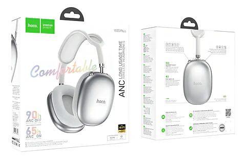 Audífonos Bluetooth HOCO W55 Plus ANC | 90 Horas de Batería y Cancelación de Ruido