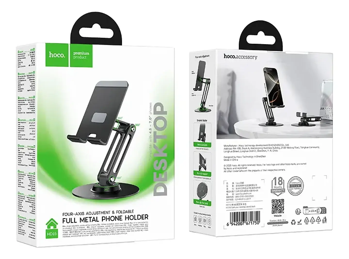 Soporte para Celular HOCO HD15 Ajustable y Plegable para Escritorio 4