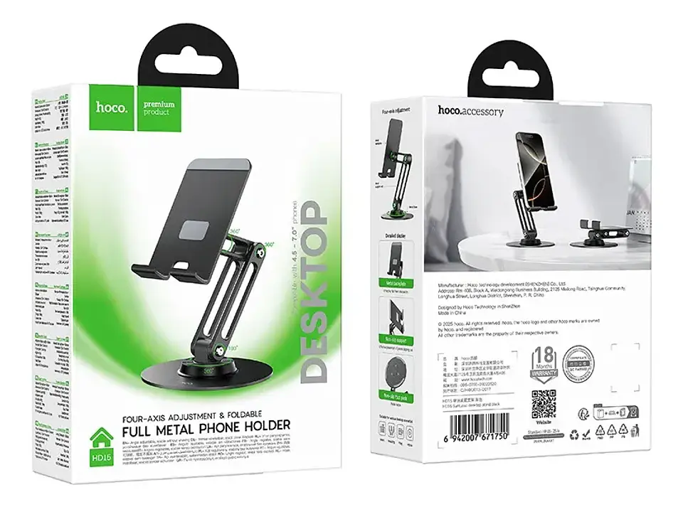 Soporte para Celular HOCO HD15 Ajustable y Plegable para Escritorio 4
