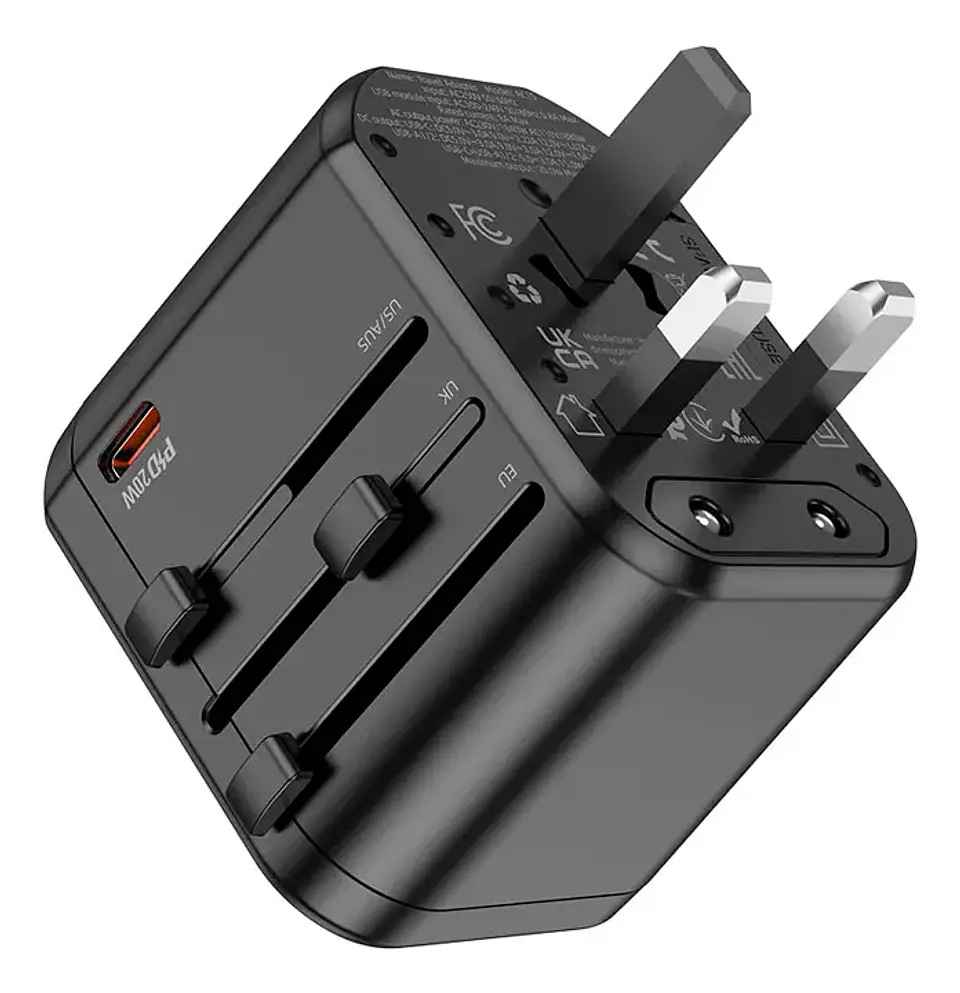 Adaptador Viajero Universal HOCO AC15 para Más de 150 Países 3