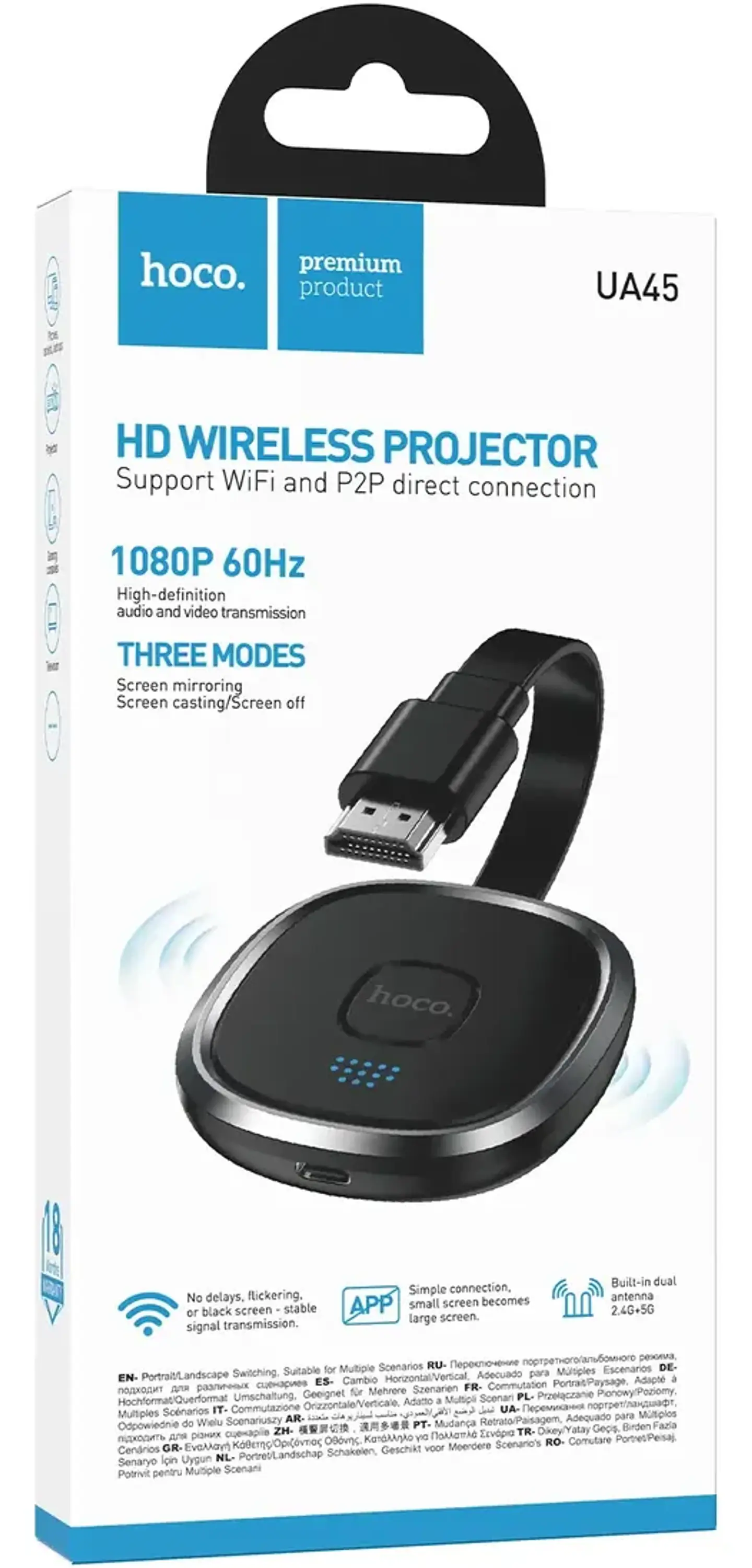 Proyector Inalámbrico HOCO UA45 HDMI para Transmisión de Pantalla WiFi 2