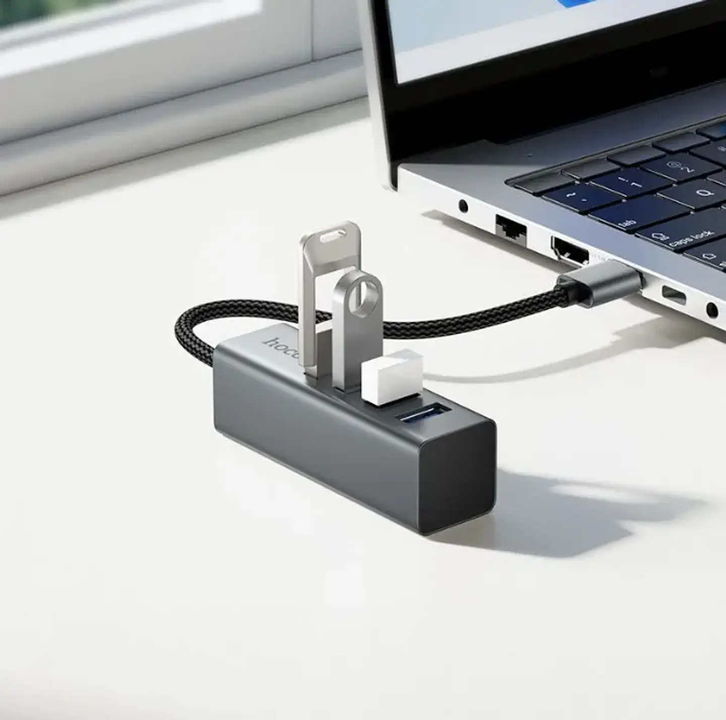 Hub USB 4 en 1 HOCO HB1B | Adaptador Multipuerto USB de Alta Velocidad 2