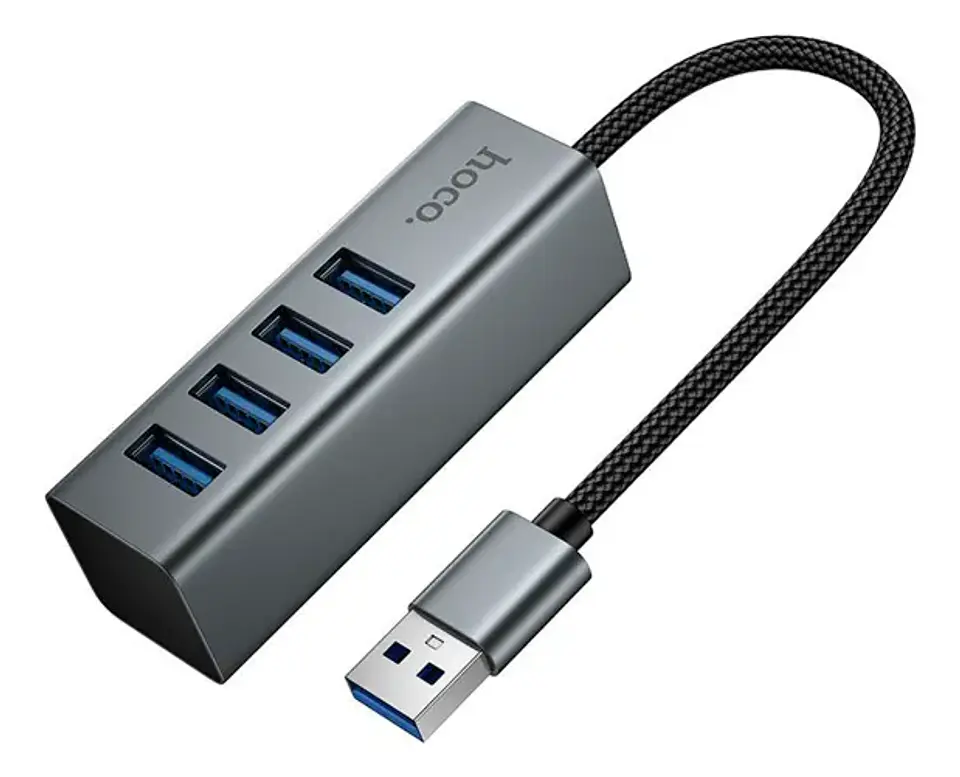 Hub USB 4 en 1 HOCO HB1B | Adaptador Multipuerto USB de Alta Velocidad 4