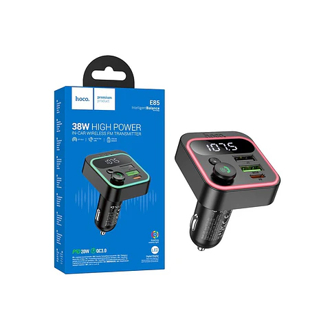 Transmisor FM Bluetooth HOCO E85 para Auto con Manos Libres