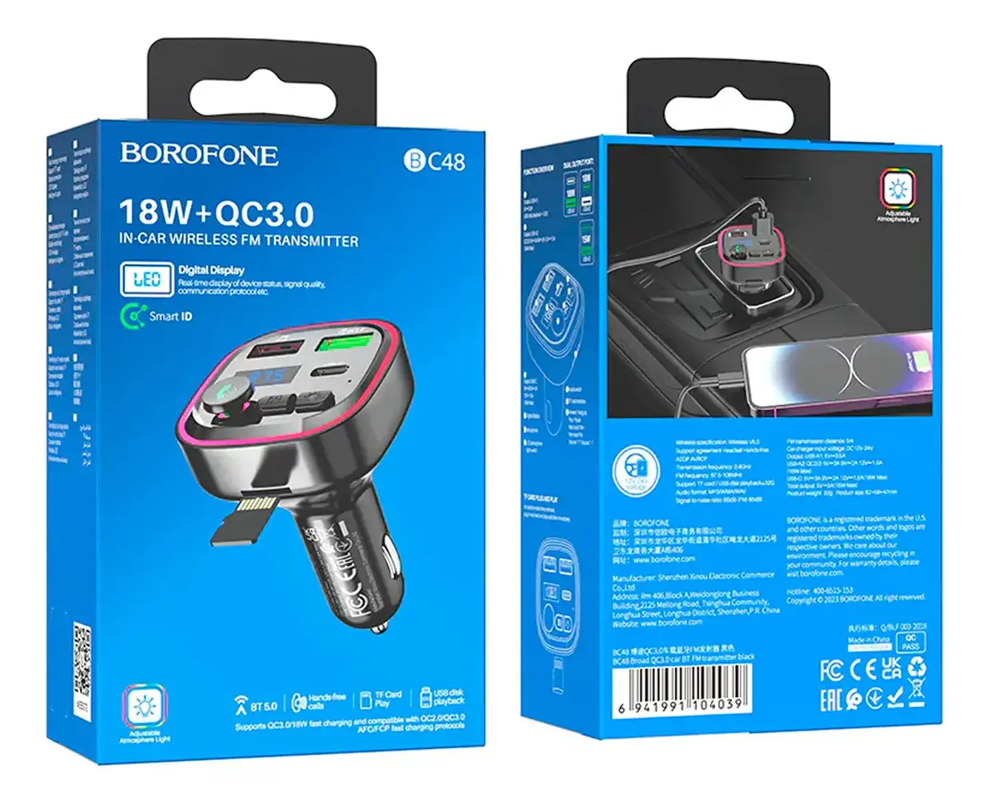 Cargador de Automóvil Borofone BC48 Carga Rápida USB 2