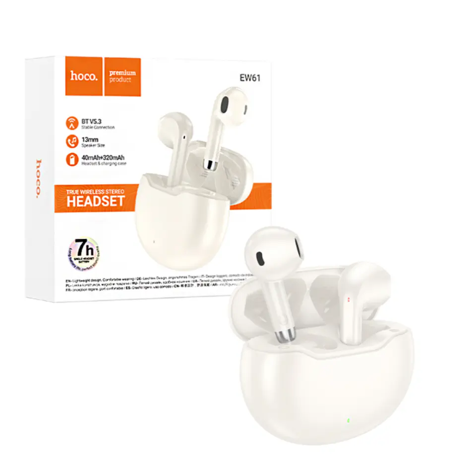 Audífonos Inalámbricos Bluetooth HOCO EW61 Beige 2