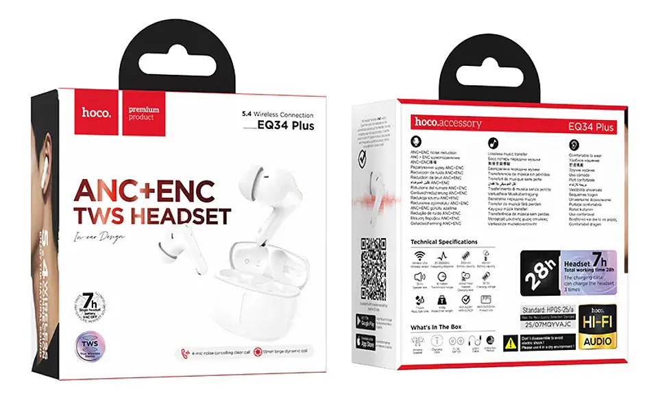 Audífonos Inalámbricos Bluetooth HOCO EQ34 Plus TWS 2