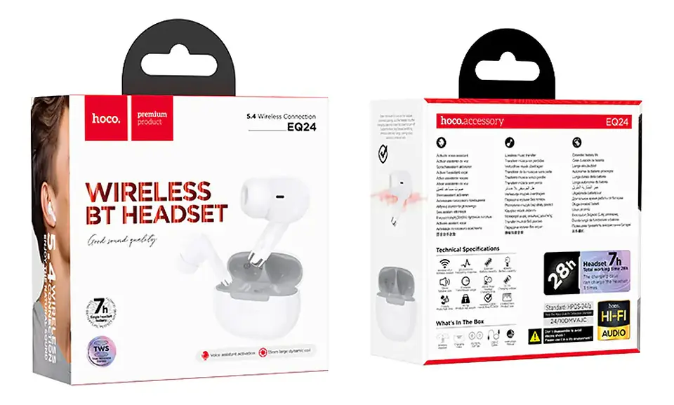 Audífonos Inalámbricos Bluetooth HOCO EQ24 TWS Blancos 1