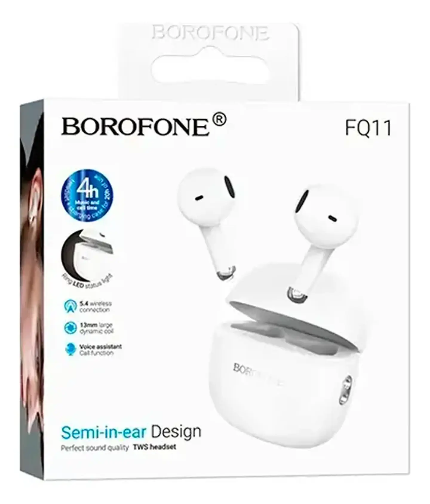 Audífonos Inalámbricos Bluetooth Borofone FQ11 TWS Blancos 1