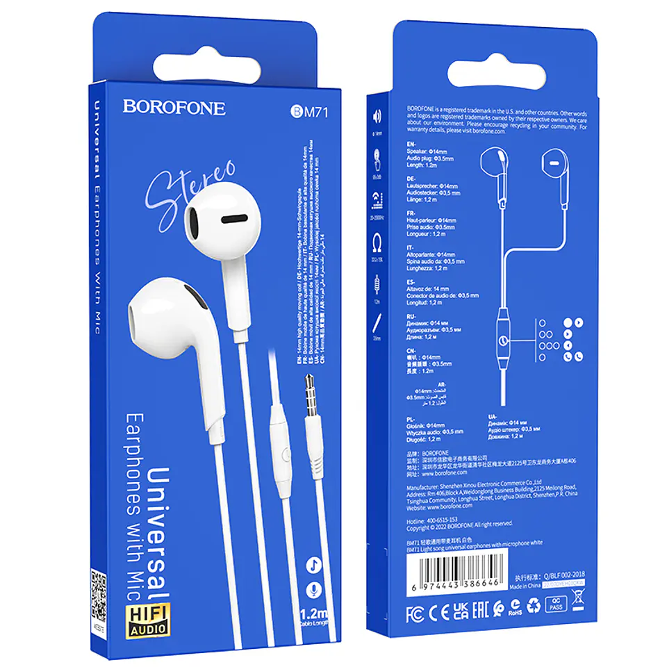 Audífonos con Micrófono Borofone BM71 Jack 3.5 mm 3