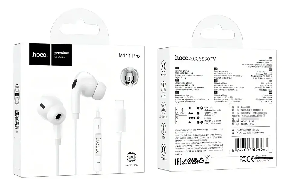 Audífonos Alámbricos HOCO M111 Pro Lightning con Micrófono 2