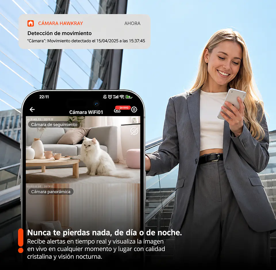 Cámara de Seguridad Wi-Fi Doble Z33 Exterior 360° Full HD 2