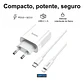 Cargador HOCO C80A 20W USB-C Carga Rápida Compatible con iPhone Blanco - Miniatura 2