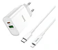 Cargador HOCO C80A 20W USB-C Carga Rápida Compatible con iPhone Blanco - Miniatura 4