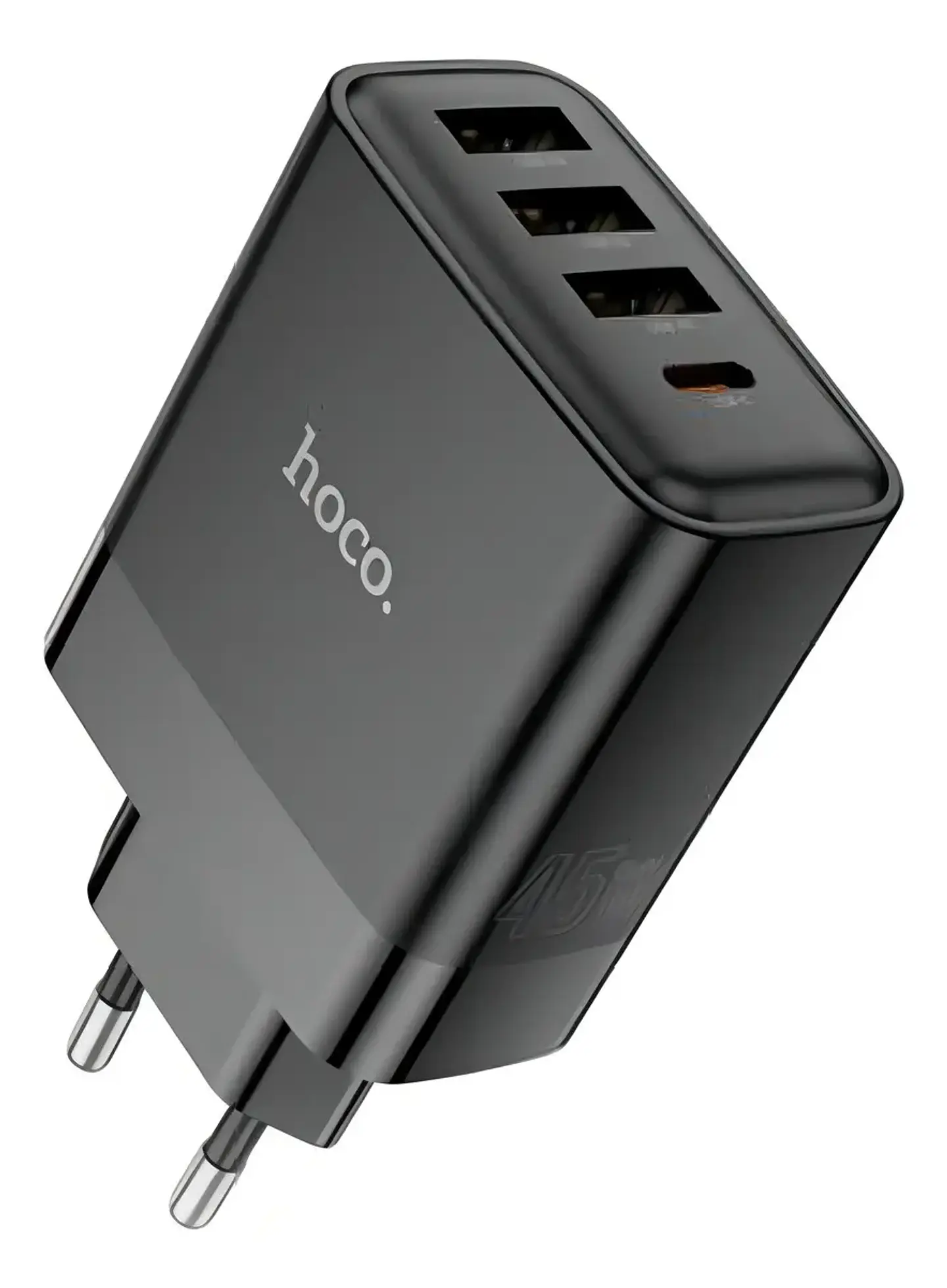 Cargador HOCO C127A 45W USB-C + 3 USB Carga Rápida Color Negro 2