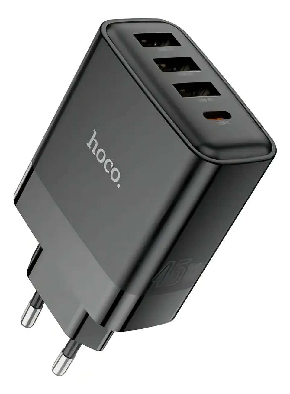 Cargador HOCO C127A 45W USB-C + 3 USB Carga Rápida Color Negro 2