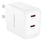 Cargador Borofone BN31 45W USB-C Dual Carga Rápida Blanco - Miniatura 3