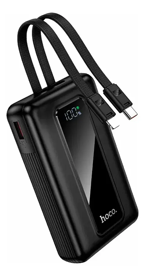 Power Bank HOCO J162 10000mAh Carga Rápida 22.5W con Cables Integrados y Pantalla LED