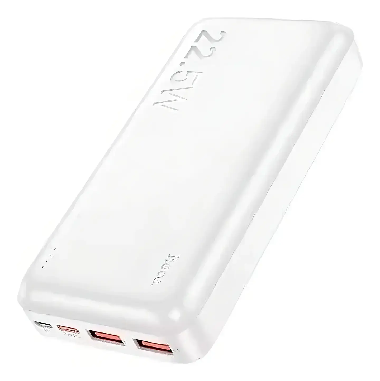Power Bank HOCO 20000mAh 22.5W Carga Rápida Batería Portátil con Cable Blanco y Negro 2