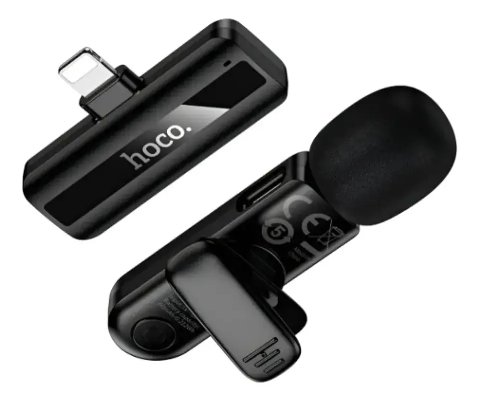 Micrófono Inalámbrico Lavalier Lightning 2.4G HOCO L20 Negro 2