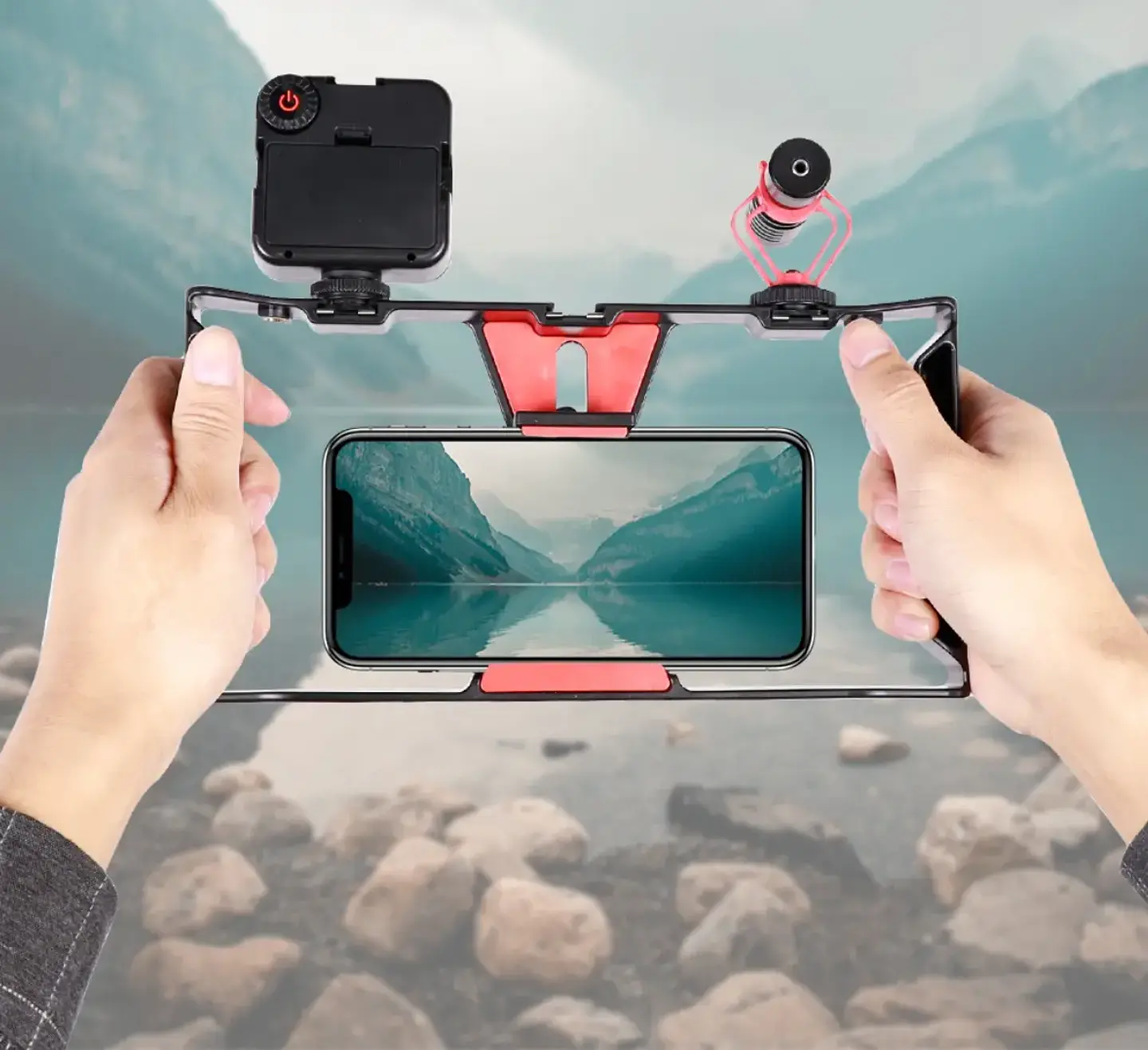 Estabilizador Video Rig para Smartphone Universal con Doble Agarre Negro 5