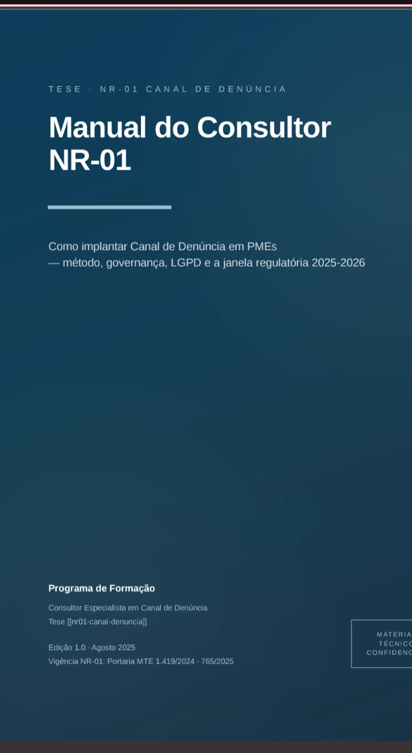Livro Tese em Nr01 & canal de denuncia  Consultor  1