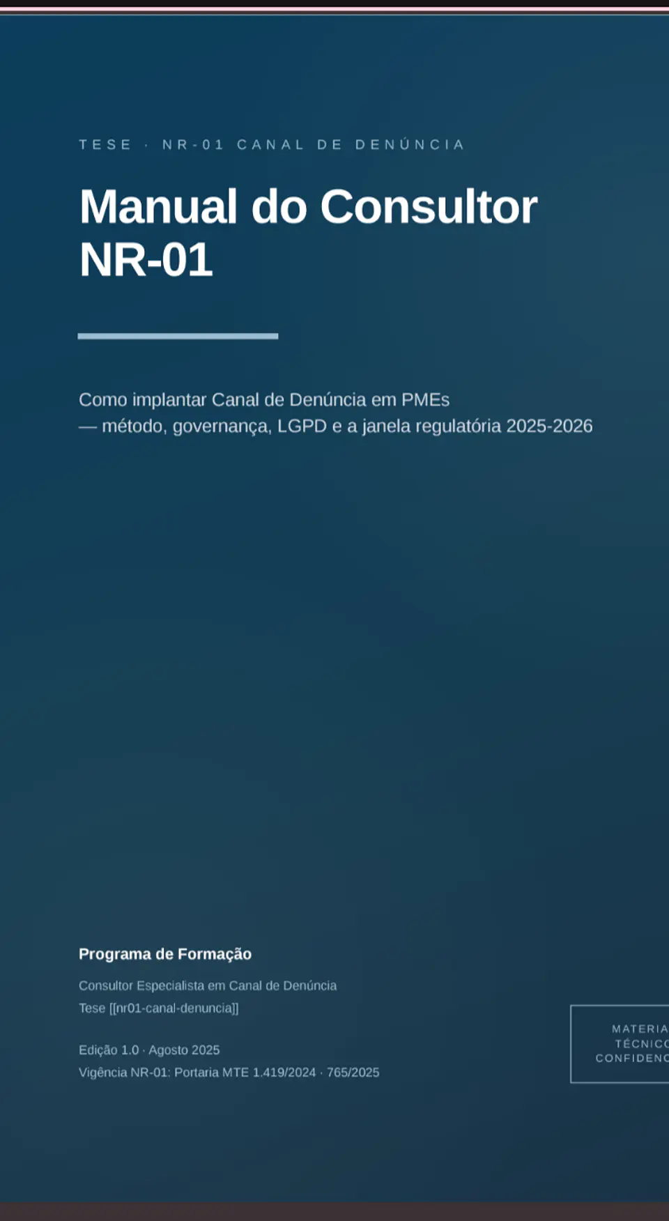 Livro Tese em Nr01 & canal de denuncia  Consultor  1