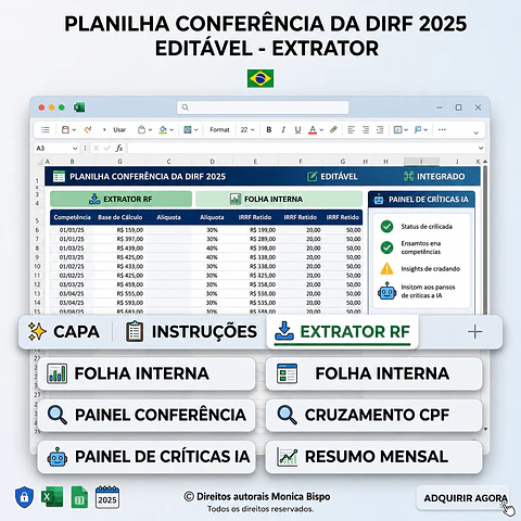 Conferencia Dirf 2025 - Extrator - Promp Planilha Unica