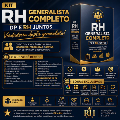  Kit RH&Dpto Pessoal Generalista UltraProMax4.0