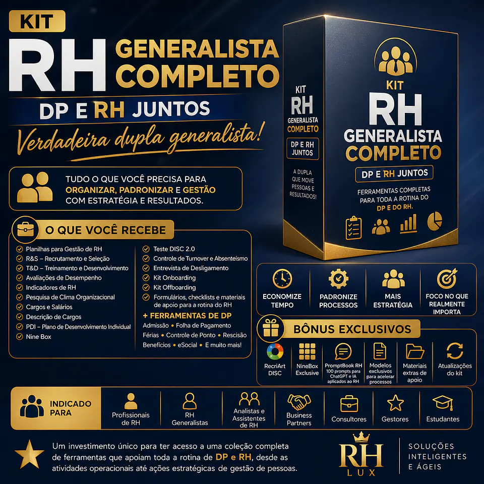  Kit RH&Dpto Pessoal Generalista UltraProMax4.0 1