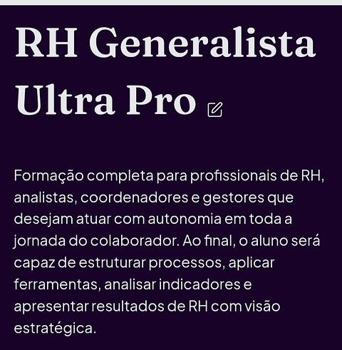 Curso RhGeneralista UltraPro