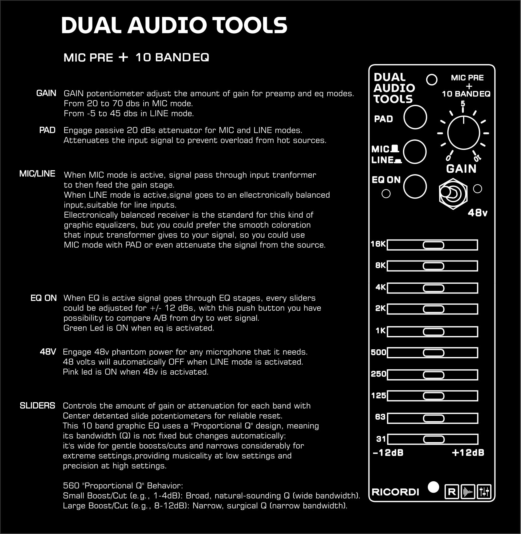 Mic pre + 10 band eq- RESERVA 6