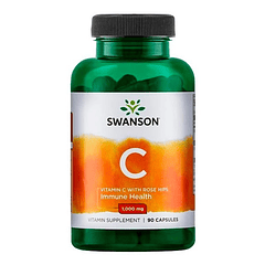 SWANSON VITAMINA C 1000 MG CON ROSA MOSQUETA 90 CAPSULAS