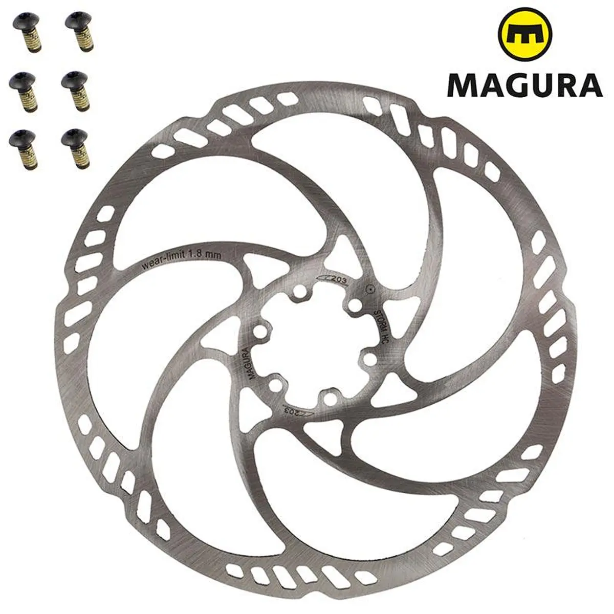 Rotor De Frein MAGURA Storm 203 Mm – 6 Trous Avec Vis, Neuf Pour VTT