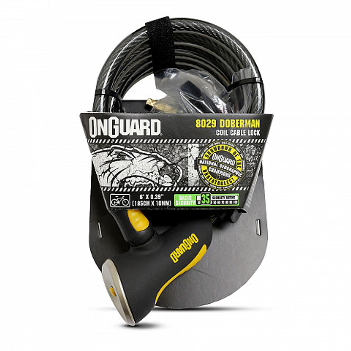CANDADO ONGUARD ESPIRAL C/LLAVE DOBERMAN 185CMS X 10M 1