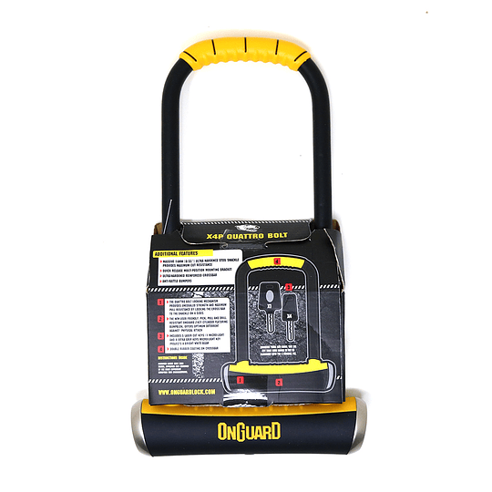 Candado OnGuard Llave U-Lock Pitbull LS 115X292mm Amarillo