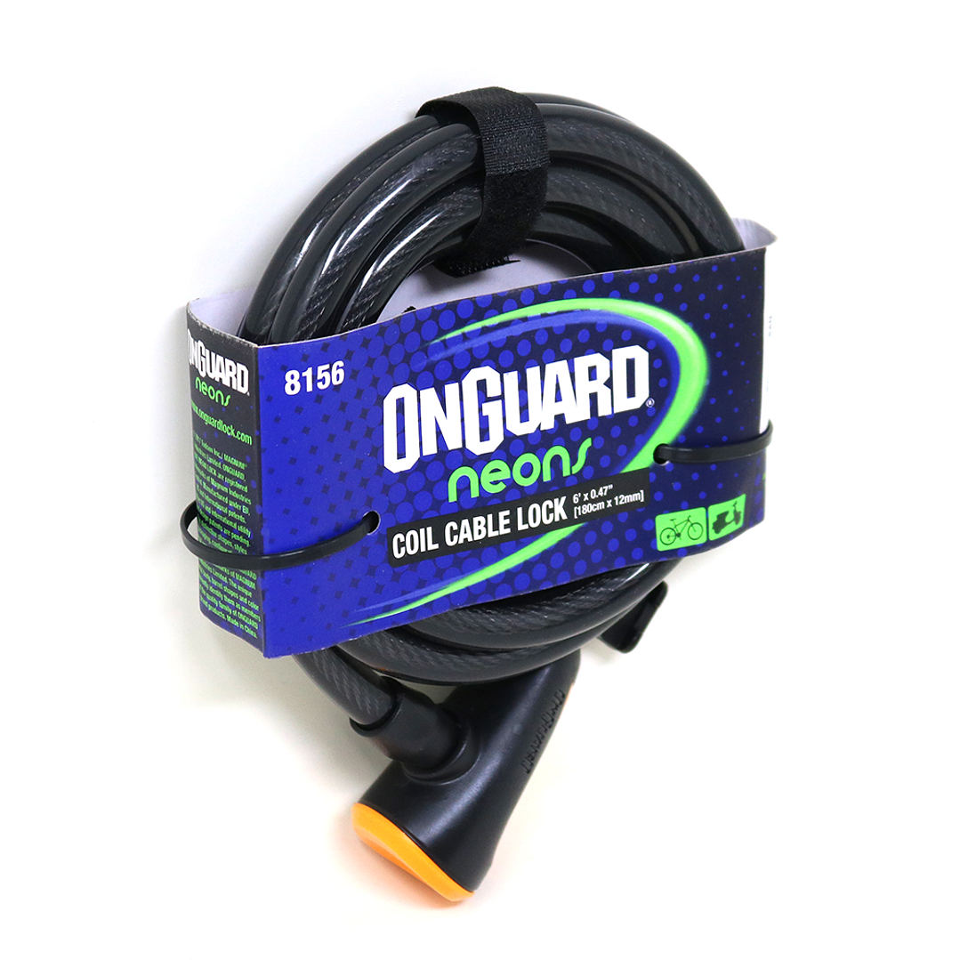 Candado OnGuard Llave Espiral NS Coil 180cmX12mm Naranjo 1