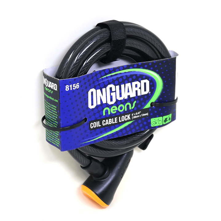 Candado OnGuard Llave Espiral NS Coil 180cmX12mm Naranjo 1