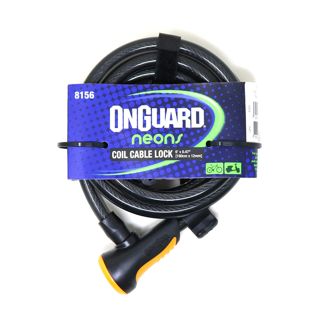 Candado OnGuard Llave Espiral NS Coil 180cmX12mm Naranjo 3