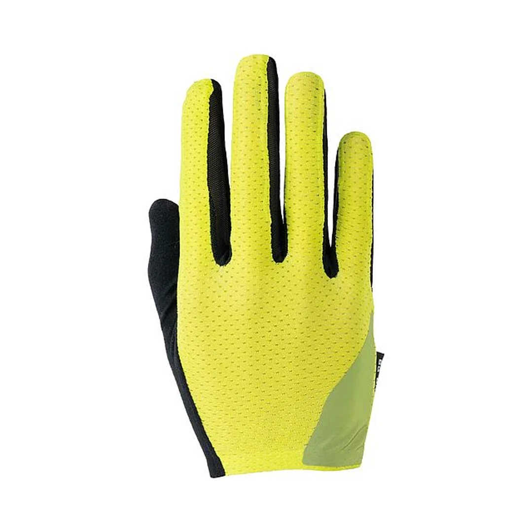 GUANTES SPECIALIZED  HYPRVIZ BODY GEOMETRY GRAIL LONG FINGER GLOVES NEGRO VERDE FLUOR 3