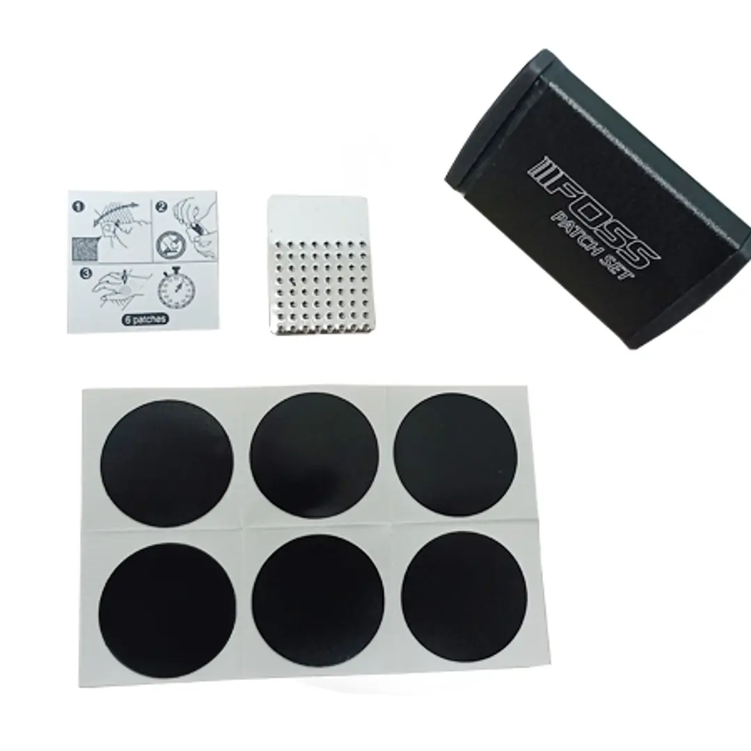 Parches FOSS Glueless (Instantáneos) Caja Metálica, Incluye 6 Parches, Lija, Caja 20 uni 2