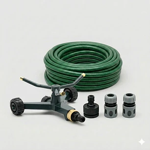 Kit Riego Regador 3 Brazos + Manguera 15m y Conectores Platicos