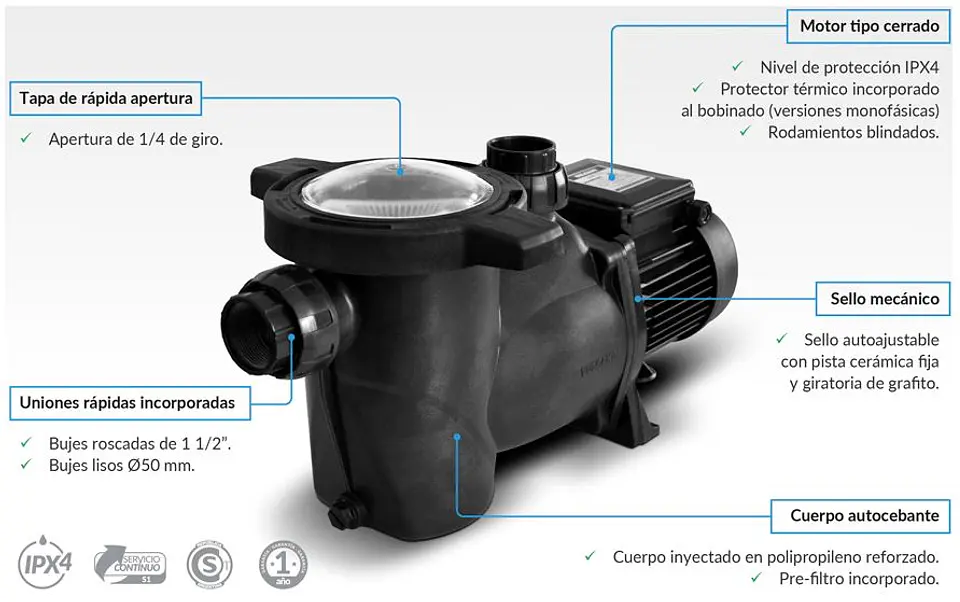 Bomba Piscina BAP 1.00 HP - Vulcano 5