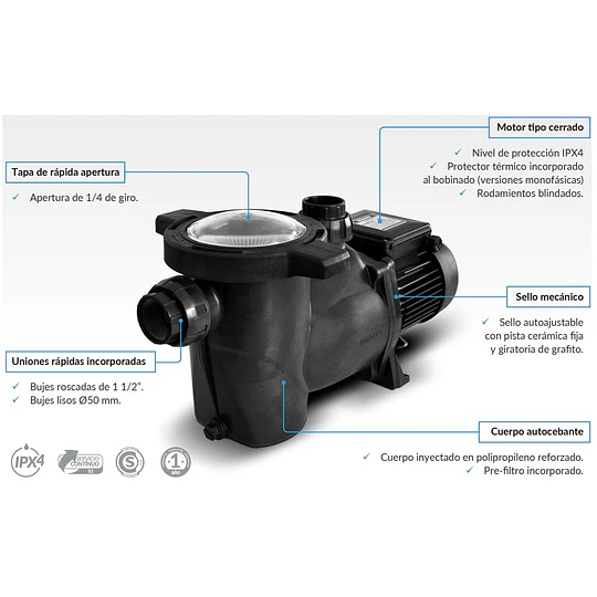 Bomba Piscina BAP 0.75 HP - Vulcano
